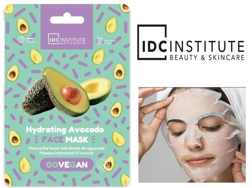 AQUARIUS , IDC - MASCHERA VISO IN TESSUTO IDRATANTE , Avocado